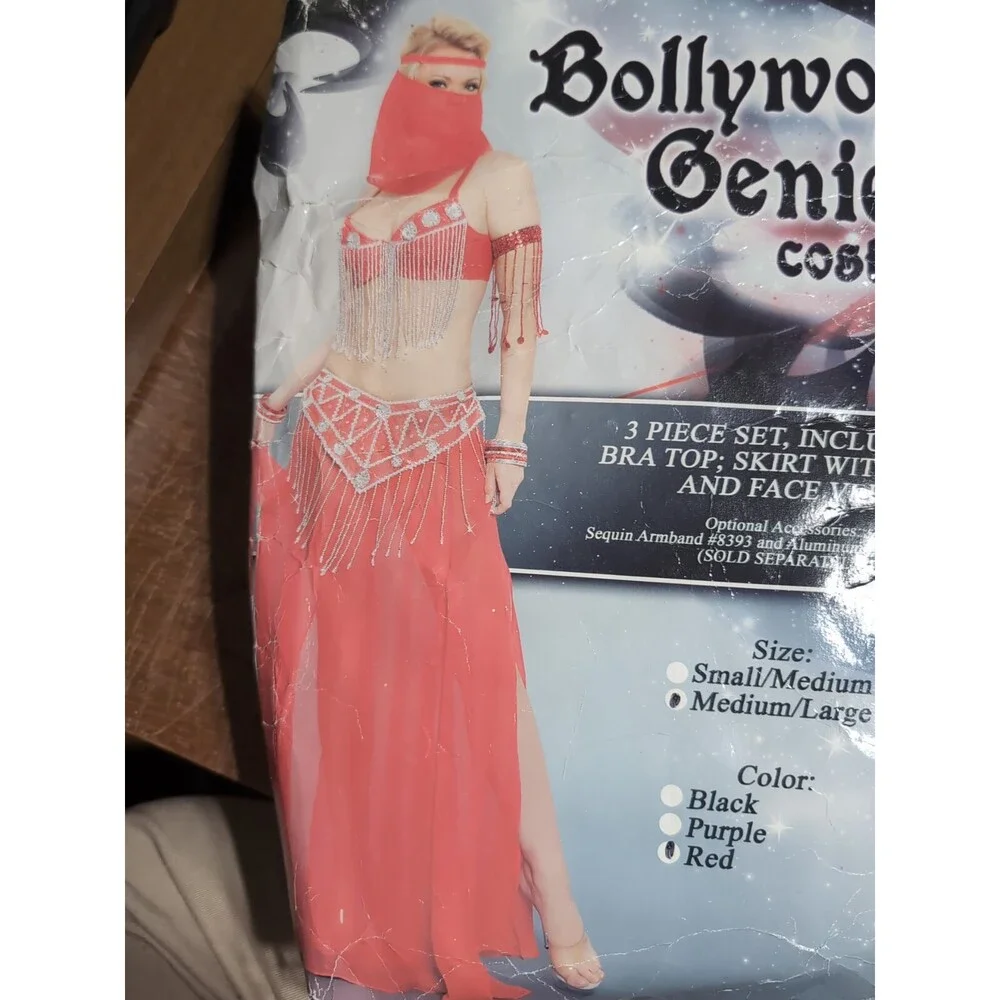 XX 40233 Bollywood Genie Costume Med/Large Red Read Description $